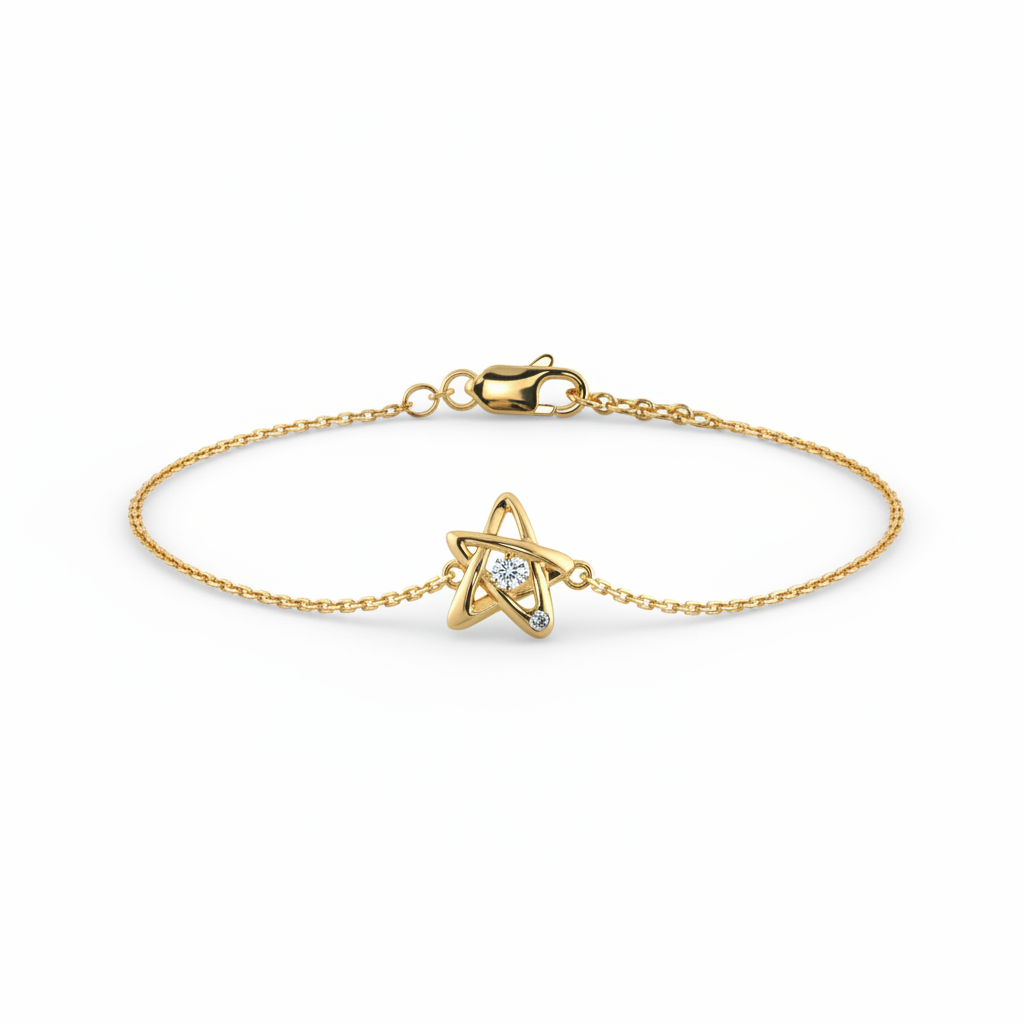 Gold Orbital Star Diamond Bracelet