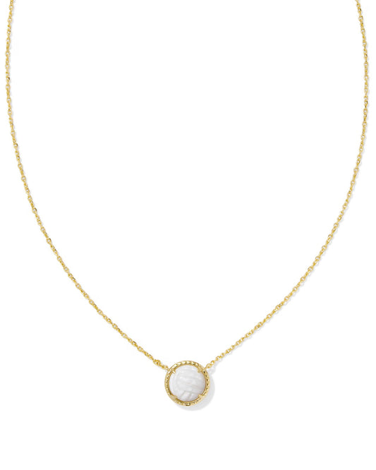 Gold Circle Pearl Pendant Necklace