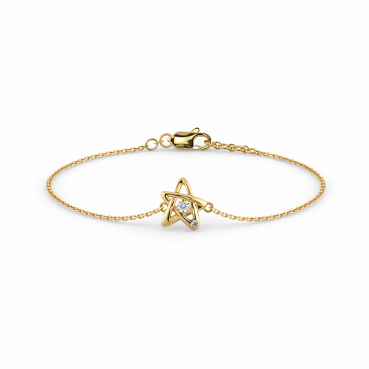 Gold Orbital Star Diamond Bracelet